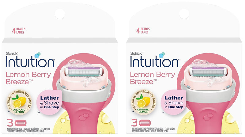 [Australia] - Schick Intuition Lemon Renewing Moisture Women Razor Refill Cartridges, New Version 2022 (Lemon6Count(2Pack)) Lemon6Count(2Pack) 