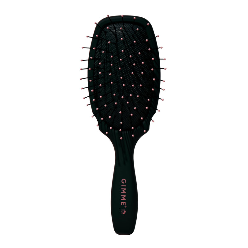 [Australia] - Gimme Hair Brush - Mini Travel Detangler Brush for Fine Hair with Anti-Static, Heat-Resistant & Flexible Nylon Bristles - Hair Tools for Women, Teens & Girls, Black Fine, Fragile and Thin Hair 