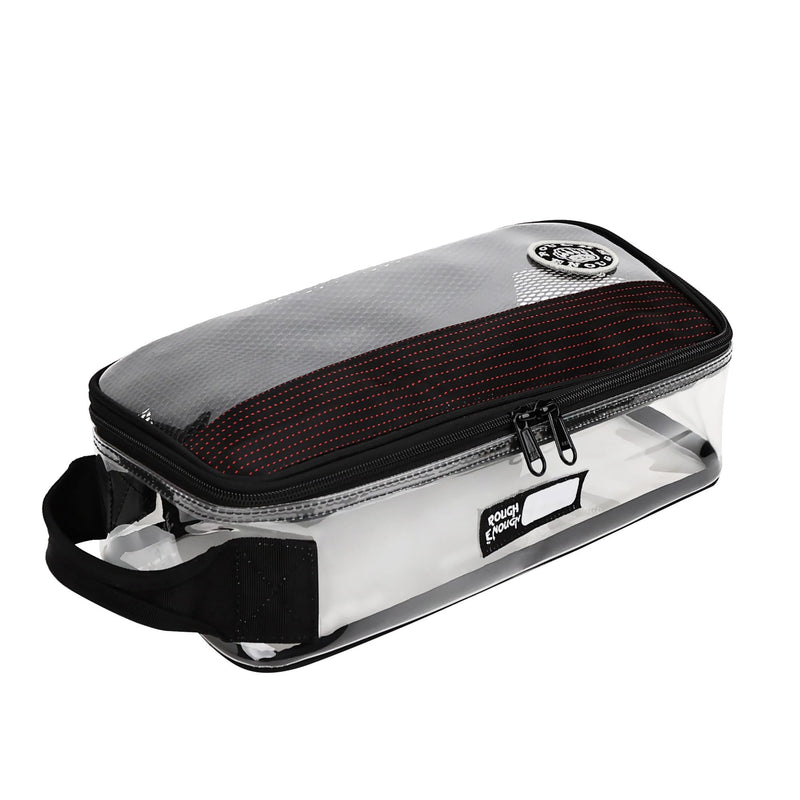 Rough Enough Clear Toiletry Bag Large Travel Organizer for Men Women | 3.4L, 12x5x3.5in, 0.6mm thick PVC, YKK zippers, mesh pocket & removable pouch, easy-clean, for road trips & checked luggage