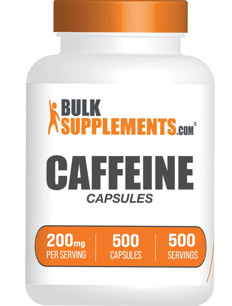 [Australia] - BulkSupplements.com Caffeine 200mg Capsules - Caffeine Supplements, Caffeine Pills 200mg - for Energy Support, 1 Caffeine Capsule per Serving, 500 Capsules (Pack of 1) 500 Count (Pack of 1) 
