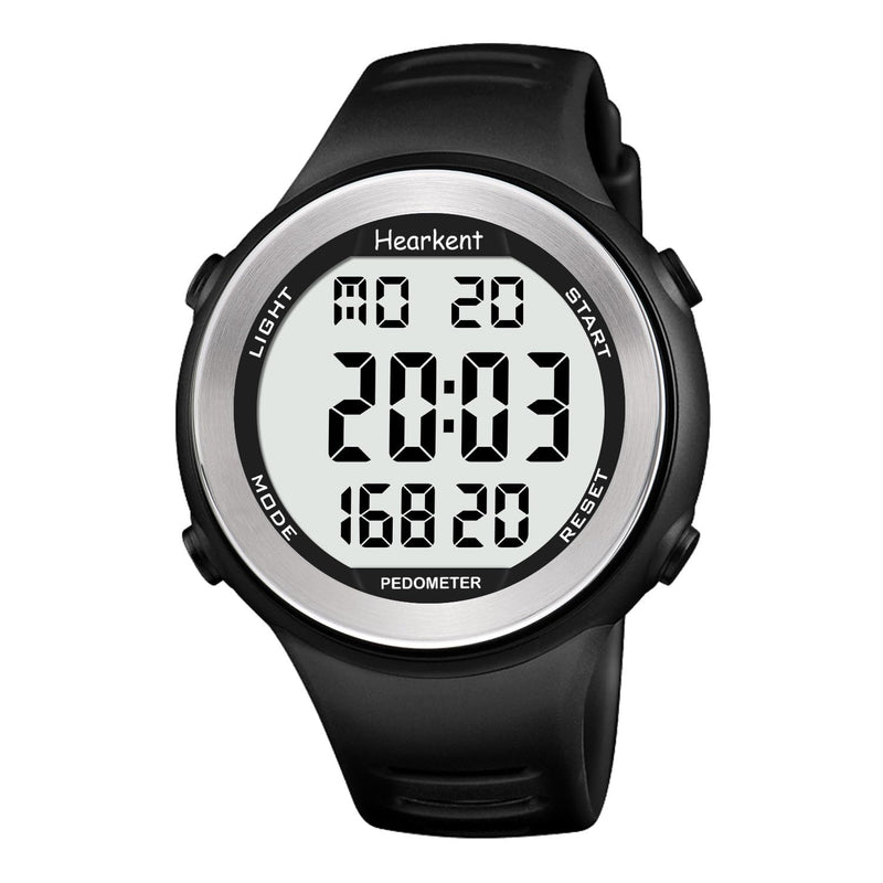 [Australia] - Waterproof Pedometer Watch for Senior Non Bluetooth No App Required with Steps Calories Counter and LCD Large Numbers black 