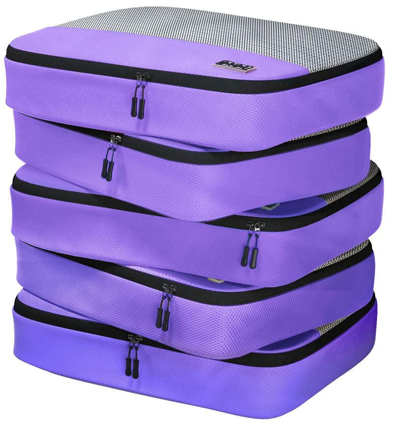 Purple 5pc Large Packing Cubes+Multi-colored 5pc Small Packing Cubest