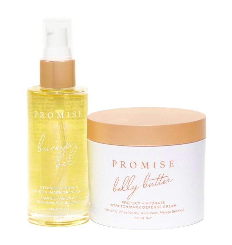 [Australia] - Promise Stretch Mark Prevention Kit, Scars and Dry Skin, Ultra-Hydrating Stretch Mark Cream and Stretch Mark Oil for Pregnant Women, Vegan, Non-Toxic, Set 