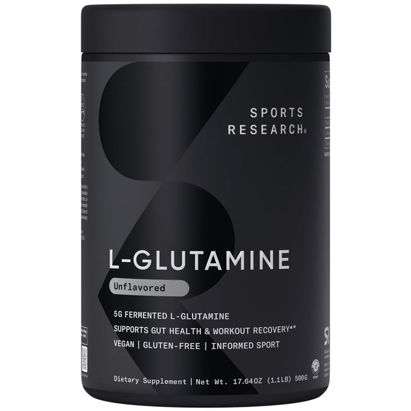 [Australia] - Sports Research L-Glutamine - Workout Recovery, Immune Health & Gut Health Support - 5 G Per Serving - 17.64 Oz Unflavored 17.6 Ounces 