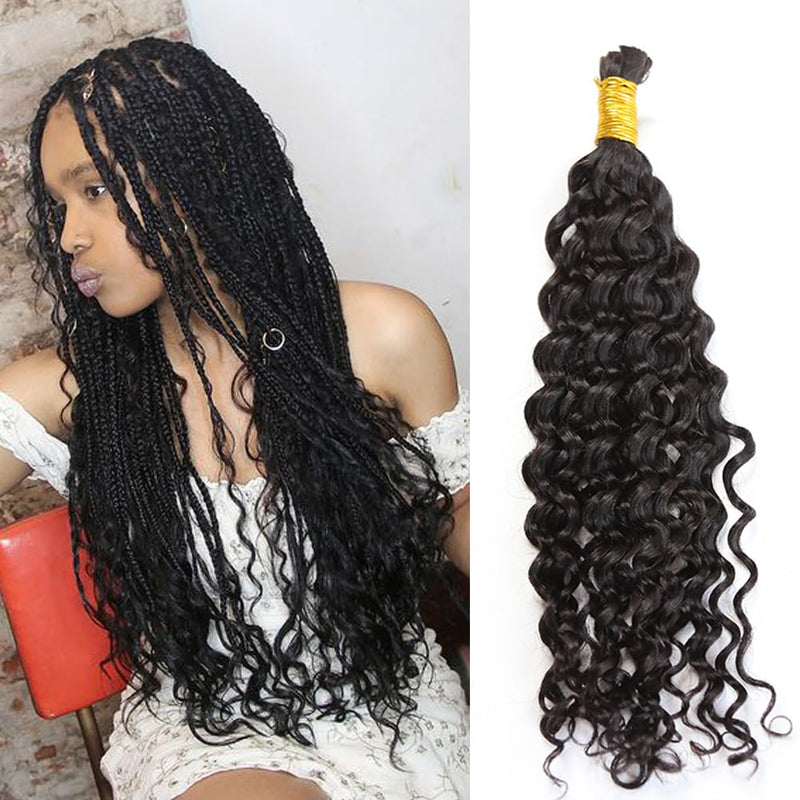 Y WIGS Water Wave Bulk Human Hair for Braiding No Weft Virgin Human Hair 100g 18inch Micro Braids Human Hair Bulk NC 18 Inch WW-NC