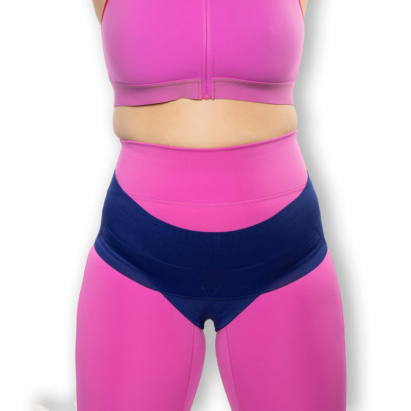 Patented Women’s Pelvic Floor Orthotic Support Belt ― Uterus Pain Relief Girdle for Dropped Bladder, Vulvar Varicosities, Postpartum Recovery, SPD | High Waist - SAPPHIRE BLUE (X-LARGE - Waist 36-40") X-Large