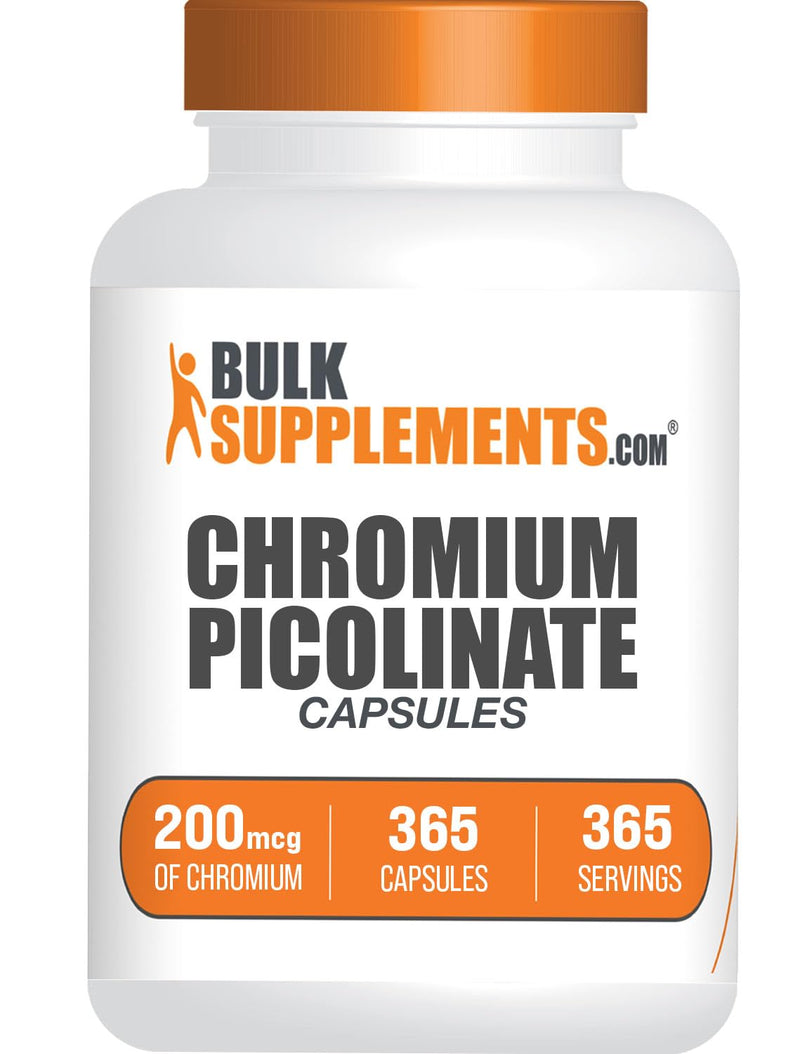 [Australia] - BulkSupplements.com Chromium Picolinate Capsules - Chromium Supplement, Mineral Supplement - Gluten Free, 1 Capsule per Serving, 365 Count (Pack of 1) 