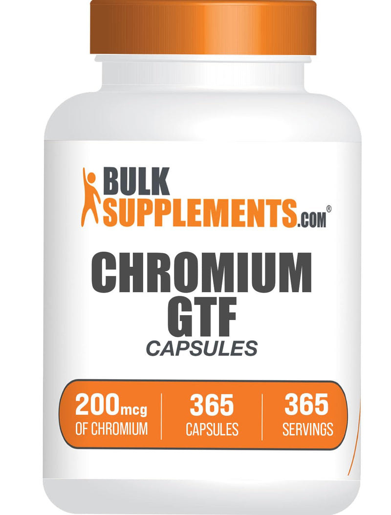 [Australia] - BulkSupplements.com Chromium GTF Capsules - Mineral Supplement, GTF Chromium 200mcg - Gluten Free, 1 Capsule per Serving, 365 Capsules (Pack of 1) 
