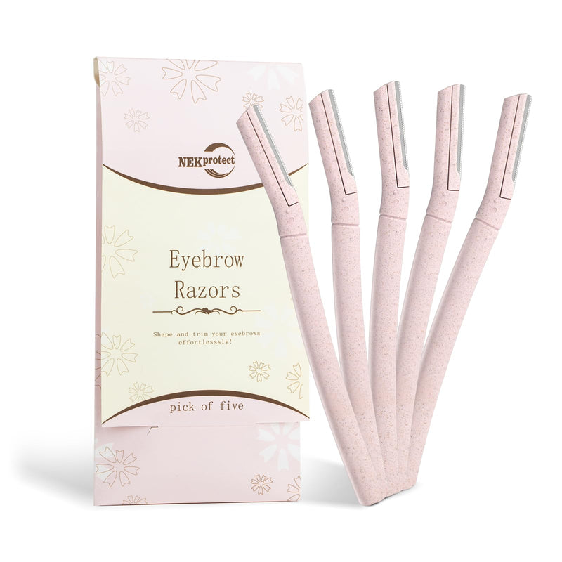 [Australia] - Eyebrow Razor for Women， Facial Razor， Dermaplane Razor for Women Face, Disposable Blades Eyebrow Shaper Tool, Multipurpose Facial Hair Removal - 5pcs(Pink) Pink 