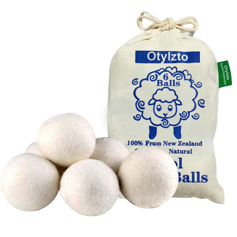 [Australia] - Wool Dryer Balls 6-Pack, Drying Balls for Laundry,Reusable As Natural Fabric Softener, Reduce Clothing Wrinkles, Drying Clothes Faster Eco-Friendly 