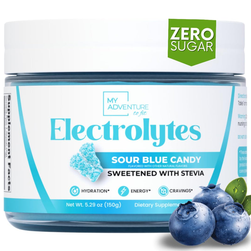 [Australia] - Zero Sugar - Sour Blue Candy Electrolytes Powder - Refreshing Hydration - Caffeine Free Energy - All Natural Ingredients - Vegan, Keto & Paleo - Sugar Free Electrolyte Powder Drink Mix - 30 Servings 5.29 Ounce (Pack of 1) 