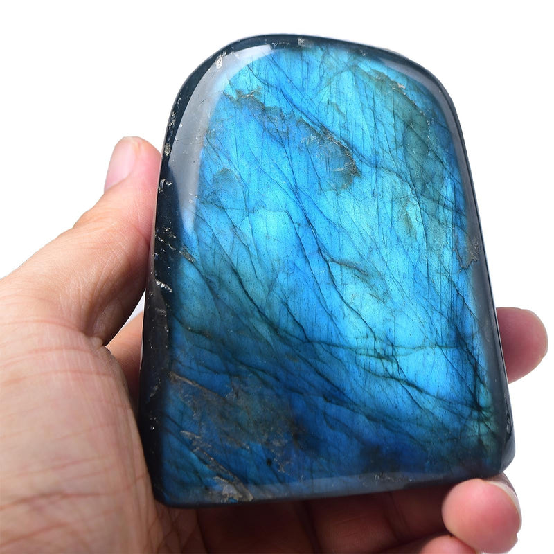 Large Labradorite Rock Polished Slab Block Healing Crystal Stone for Meditation Gift Home Decor 0.8-1.3 Pound Labradorite Block