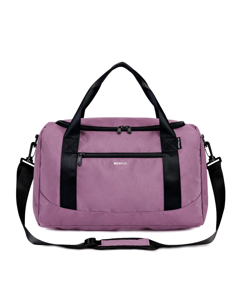 ECOHUB 16'' Personal Item Bag Mini Duffel Bag Small Travel Bag Underseat Carry on Bag for United Airlines Gym Bag for Women and Men Pink with shoulder strap