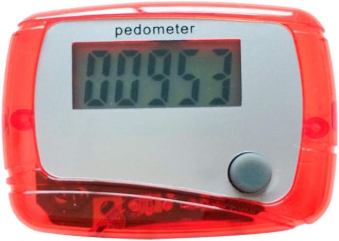 [Australia] - Portable Counter Mini Digital LCD Pedometer Sports Walking Running Step Counter Meter Walking Distance Miles, Daily Target Monitor, Exercise Time, Calorie Counter Red 