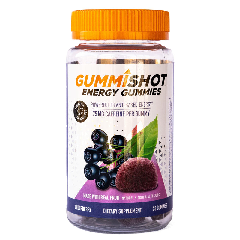 [Australia] - Energy Gummies, 2475mg of Plant-Based Caffeine Chews per Bottle, Long Lasting Energy Boosters, Elderberry (33ct) 