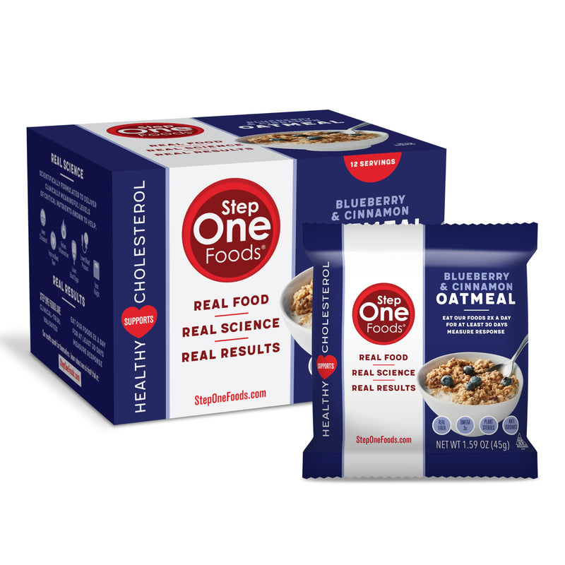 [Australia] - Step One Foods Blueberry Cinnamon Oatmeal, Heart Healthy Snack Plant Sterols, Omega 3's and Dietary Fiber Gluten Free Vegan Oatmeal (12 Pack) 