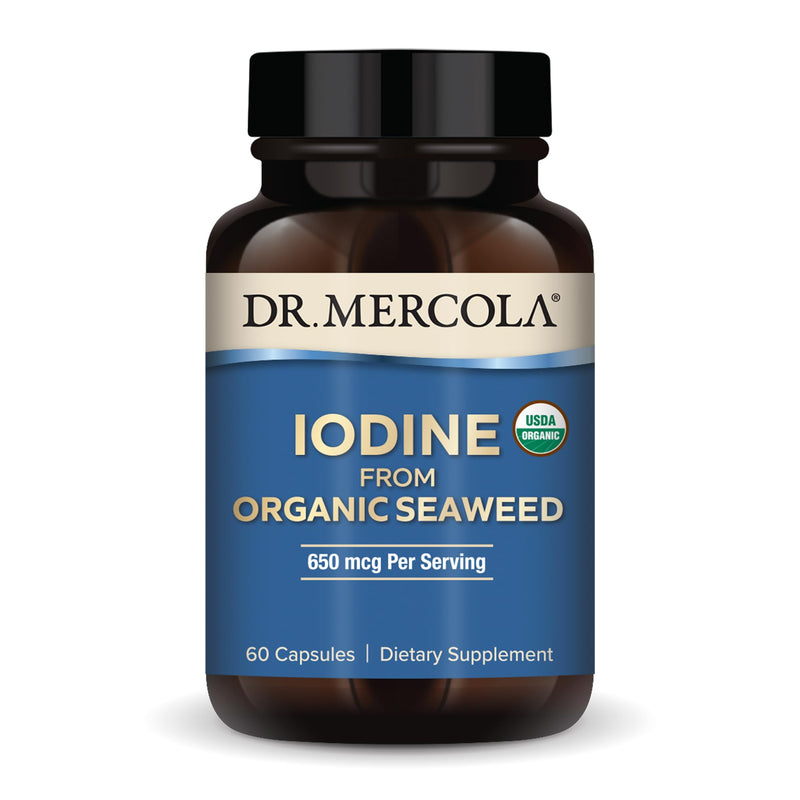 [Australia] - Dr. Mercola Iodine from Organic Seaweed, 650 mcg Per Serving, 30 Servings (60 Capsules), Dietary Supplement, Thyroid and Energy Support, Non-GMO, USDA Organic 