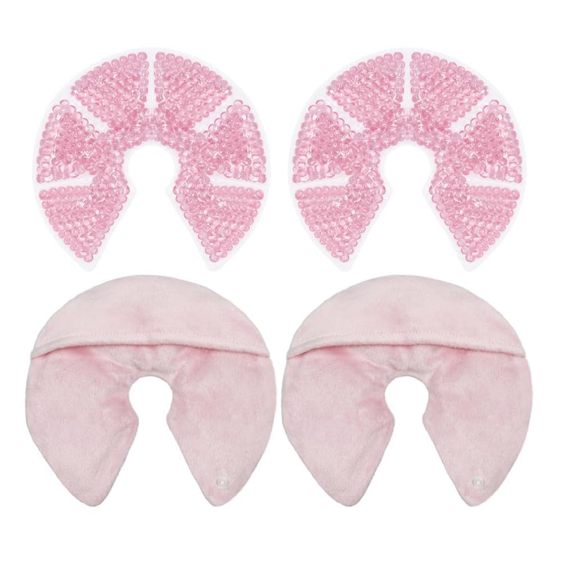 [Australia] - Hot/Cold Breast Gel Bead Ice Packs Breast Cooling/Heat Pads Relief for Breastfeeding, Nursing Pain, Mastitis, Engorgement, Swelling, Plugged Ducts | Boost Milk Let-Down & Production,2 Pack (Pink) Pink 