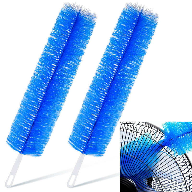 [Australia] - 2 Pcs Cobweb Duster Bendable Fan Duster Plastic Dust Cleaner Microfiber Head Washable Ceiling Brush Reusable Dirt Remover for Stand Fan Air Conditioning Home Car Vents Curtain Box Fan Shutters Internal Cleaning 