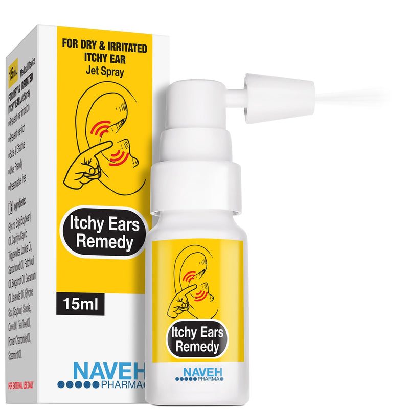 [Australia] - NAVEH PHARMA Itchy Ears Remedy Ear Cleaning and Itch Relief | Treats All Causes of Ear Itchiness | Jet Spray for Eczema Treatment & Clogged Ear Relief | Ear Wax Removal & Ear Drops Wash (0.5 Fl Oz) 0.5 Fl Oz 