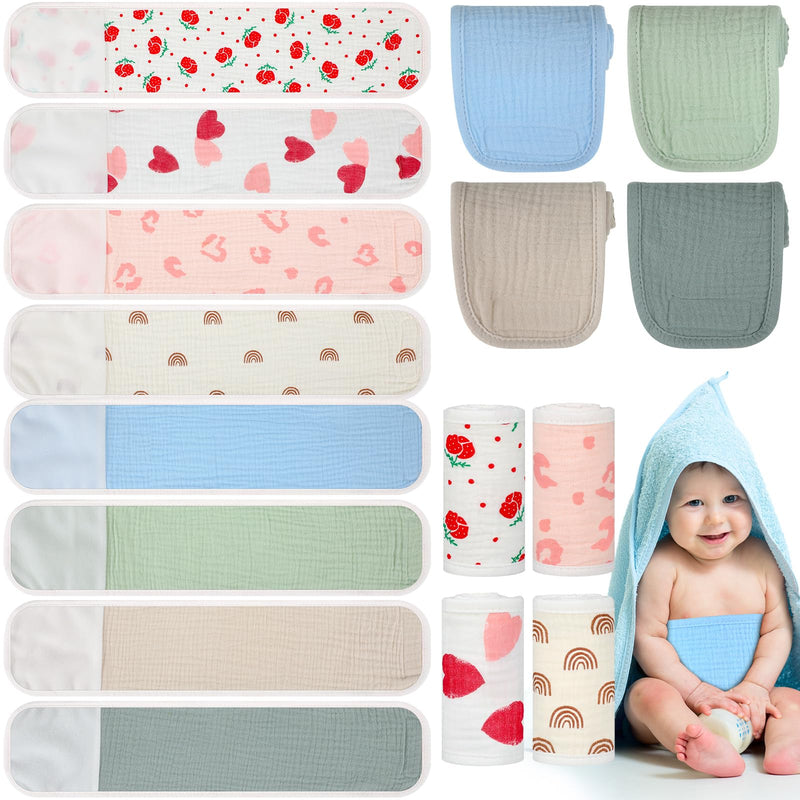 [Australia] - 8 Pcs Baby Infant Umbilical Cord Comfort Adjustable Cotton Belly Band for Protection, Baby Gifts for 0 To12 Months (Cute) Cute 