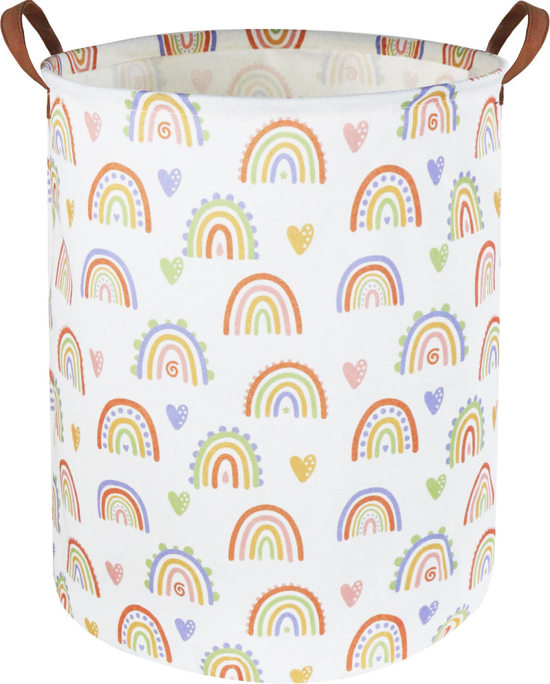[Australia] - 19.7’’ Waterproof Foldable Laundry Basket,Baby Girls Nursery Hamper,Dirty Clothes Hamper for Boys and Girls,Kids Toys/Books Bins, Gift Baskets, Room Decor(Rainbow) 1 Rainbow 