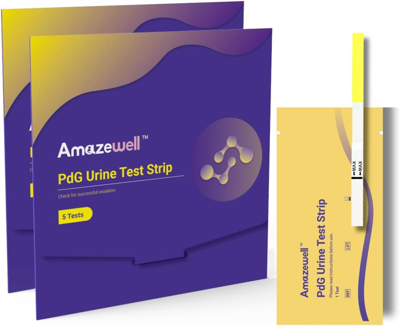 PdG Test Strips,Track Ovulation Insights with Progesterone Urine Tests – Home Fertility Test for Women - PdG (Pregnanediol Glucuronide) 5 Count Progesterone Test Strips 5 Test Envelop
