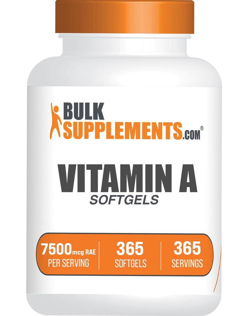 [Australia] - BulkSupplements.com Vitamin A 25000 IU Softgels - Vitamin A Supplement, as Retinyl Palmitate, for Eye & Immune Support - Gluten Free, 1 Softgel per Serving, 365 Count (Pack of 1) 365 Count (Pack of 1) 