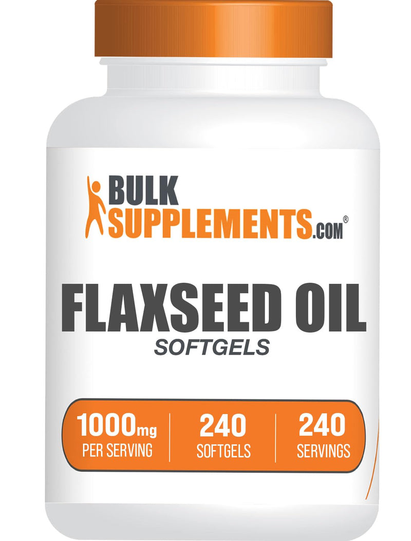 [Australia] - BulkSupplements.com Flaxseed Oil Softgels - Flaxseed Supplement, Flaxseed Oil 1000mg Softgels - Herbal Supplement, Gluten Free, 1 Softgel per Serving, 240 Count (Pack of 1) 240 Count (Pack of 1) 