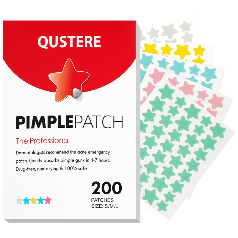 [Australia] - Pimple Patches for Face, Hydrocolloid Acne Patches, Cute Star Zit Covers, Colorful Spot Stickers with Tea Tree, Salicylic Acid & Cica Oil| 3 Sizes (10mm, 12mm & 14mm) |200 Count 50 Count (Pack of 4) 