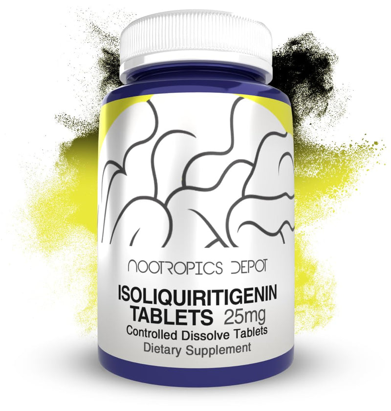 [Australia] - Isoliquiritigenin Controlled Dissolve Tablets | 60 Count | 25mg | Licorice Extract | Glycyrrhiza glabra | Mood, Relaxation, and Energy Support 60 Count (Pack of 1) 