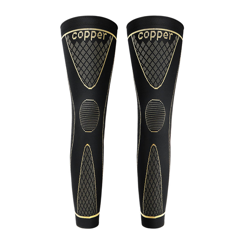SKDK Copper Full Leg Sleeves Long Compression Leg Sleeve Knee Sleeves Protect Leg for Man Women Basketball, Arthritis Cycling Sport Football, Reduce Varicose Veins and Swelling of Legs XXX-Large（1 Pair）