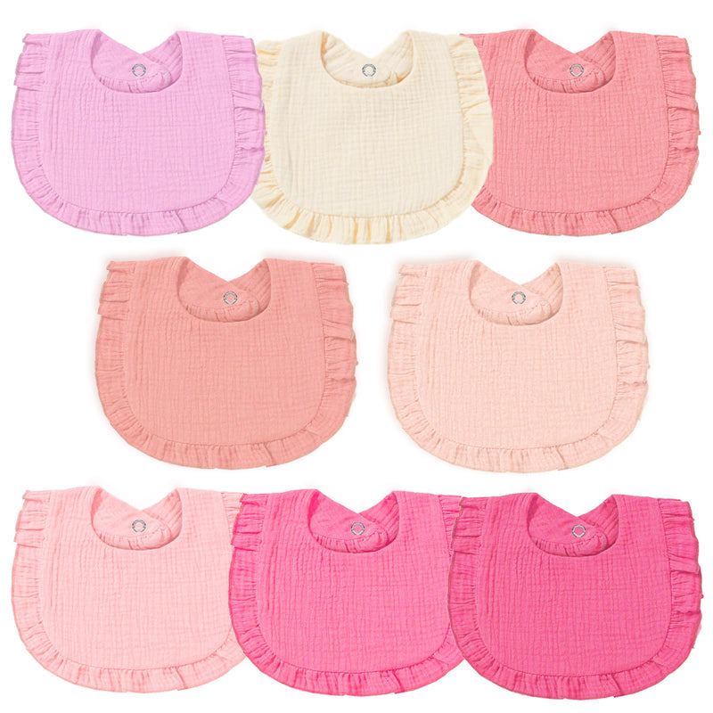 [Australia] - Muslin Baby Bibs for Baby Girls, Muslin Bibs Drool Bandana Bibs Cranberry 