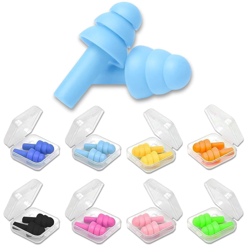 [Australia] - Earplugs for Sleeping,8 Pairs Noise Cancelling Silicone Earplugs for Sleeping Swimming Snoring Concerts 8 pairs 