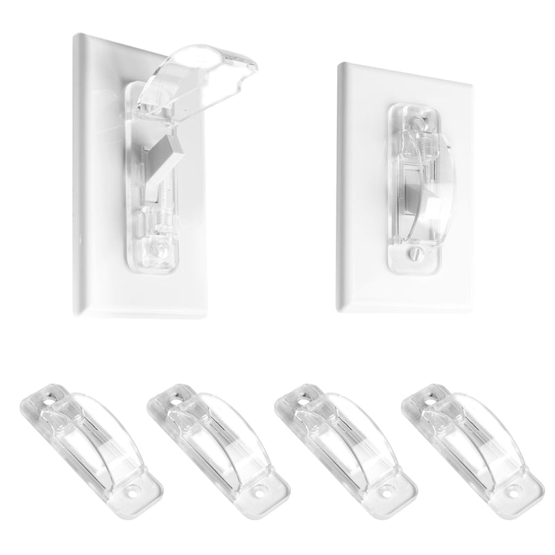 [Australia] - (Clear, 4 Pack) Wall Switch Guard, Child Proof Light Switch Plate Covers Protects Your Lights from being Accidentally Turned On or Off by Children and Adults 4 Packs 