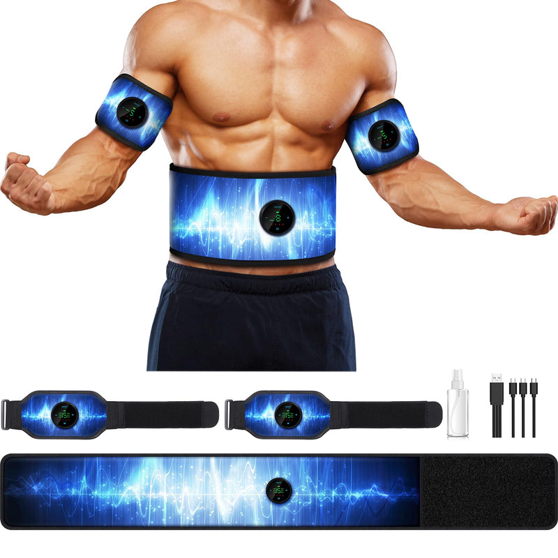 [Australia] - ABS Stimulator, Muscle Machine Workout Equipment, Ab Toning Belt Muscle Toner Fitness Training for Abdomen/Arm/Leg, Ab Trainer for Home Body Shape 