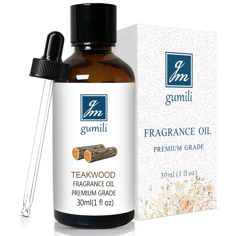 [Australia] - Teakwood Fragrance Oil, Perfume Oil, Home Scent for Soaps, Candle Making, Dryer Balls, Diffusers, Laundry, Slime -1 oz /30ml Teakwood 1 Fl Oz (Pack of 1) 