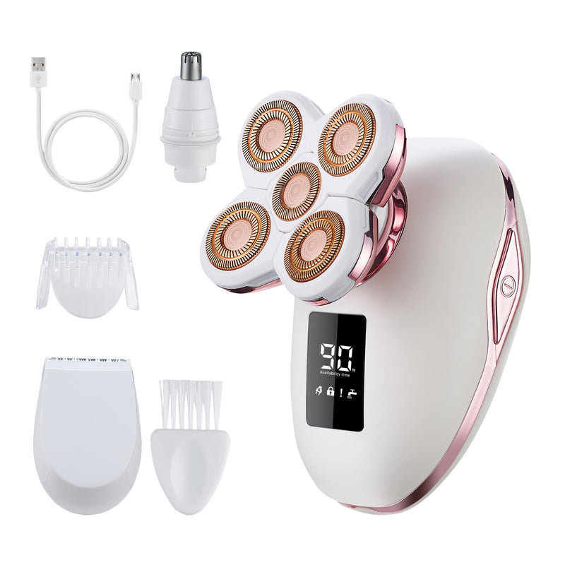 [Australia] - Women's Electric Razors for Women Legs Pubic Facial Hair Removal 2 in 1 Womens Electric Shaver for Women,Bikini Trimmer for Lady,Waterproof (5D) 