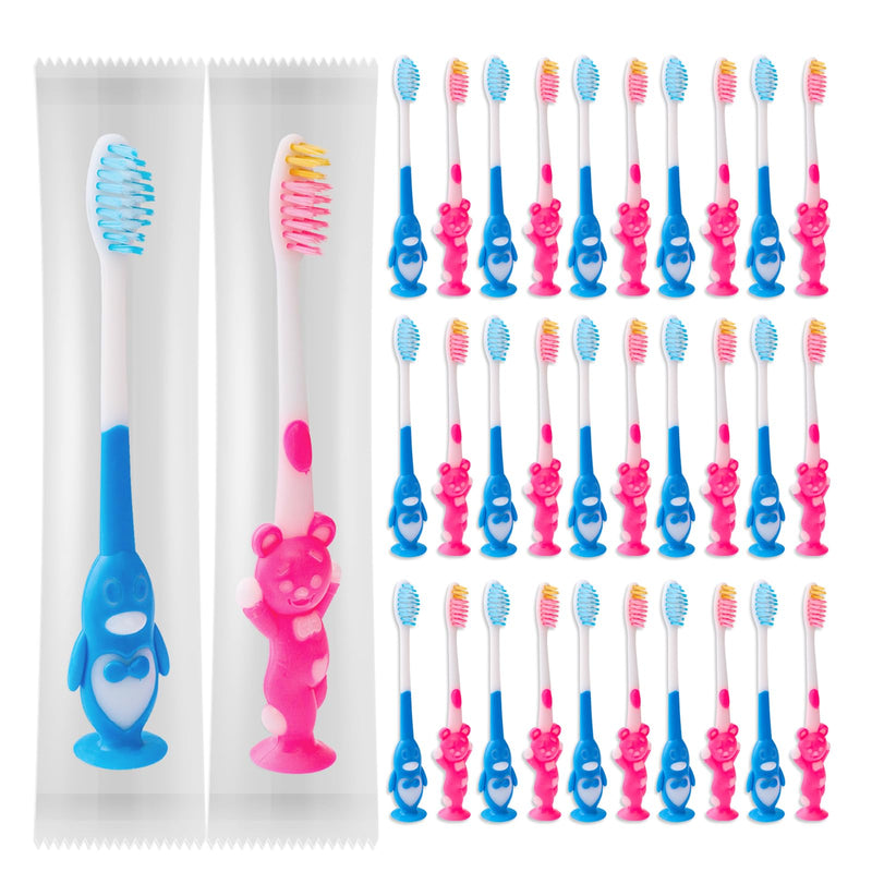 [Australia] - 50pcs Toddler Toothbrush Set - Kids Manual Toothbrushes, Soft Bristles, Suction Cup, Age 2+ 050 Pack 