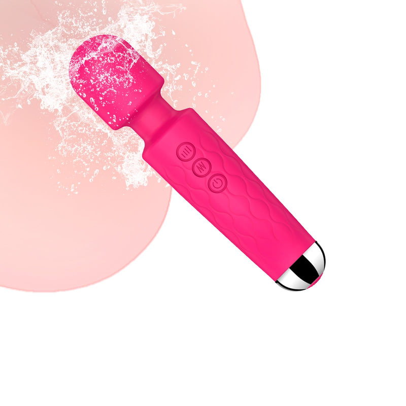 [Australia] - Vibrator Wand,Adult Sex toy Wand, G Spot Dildo, Clit Vibrator, Sex Vibrators,Clitoris Stimulation,with 8 Speeds & 20 Patterns, Quiet,Fully Waterproof,vibrating wand for her pleasure (Rose Red) Large 