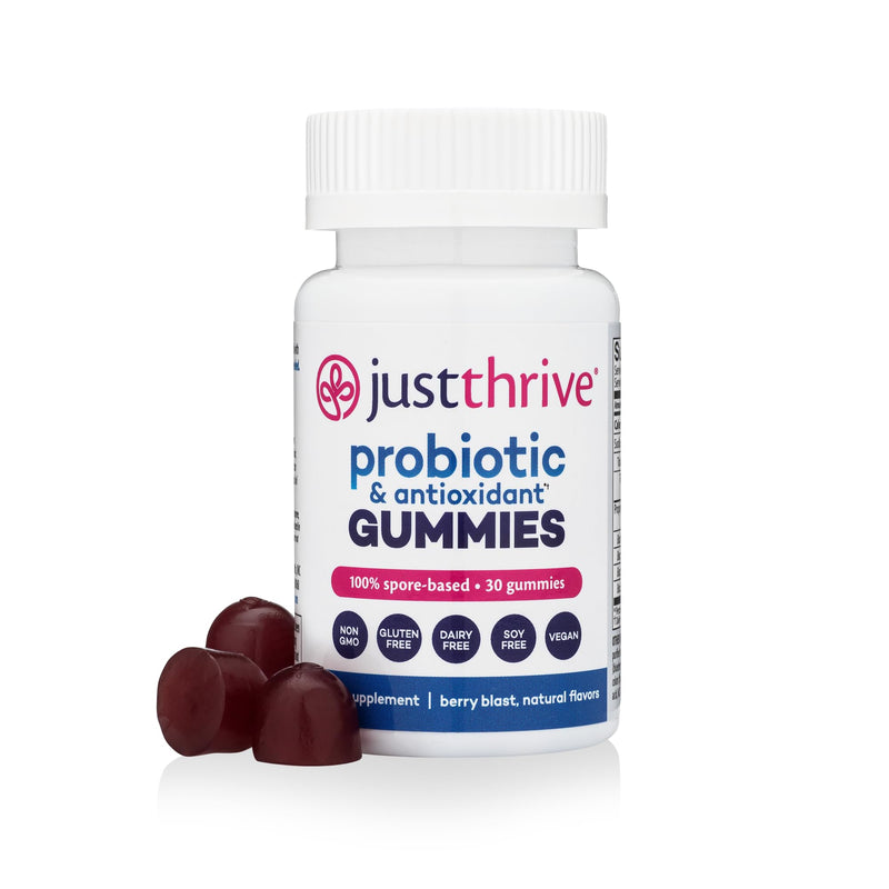 Just Thrive Probiotic Gummies for Kids & Adults Digestive & Immune Support | 30 gummies, For kids, women and men, Convenient daily probiotic support for digestive health, immune health and wellness 30 Count (Pack of 1)