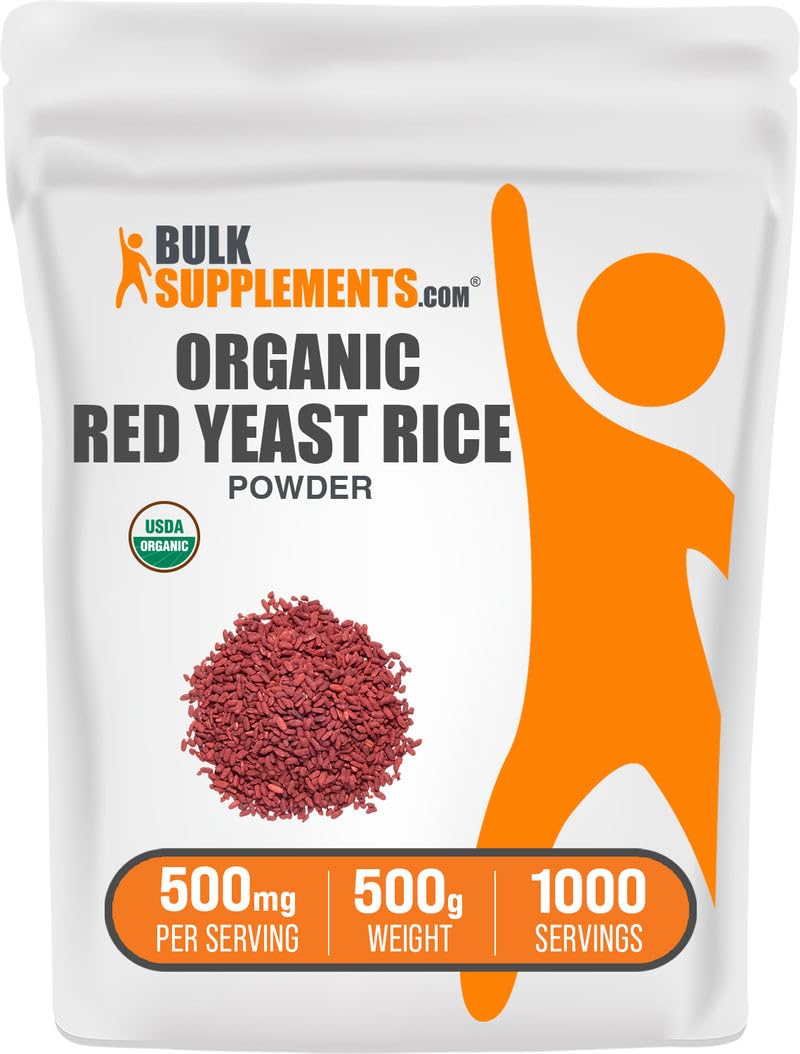 [Australia] - BulkSupplements.com Organic Red Yeast Rice Powder - Organic Red Yeast Rice Supplement, for Heart Health Support - Vegan Friendly, 500mg per Serving, 500g (1.1 lbs) (Pack of 1) 17.6 Ounce (Pack of 1) 