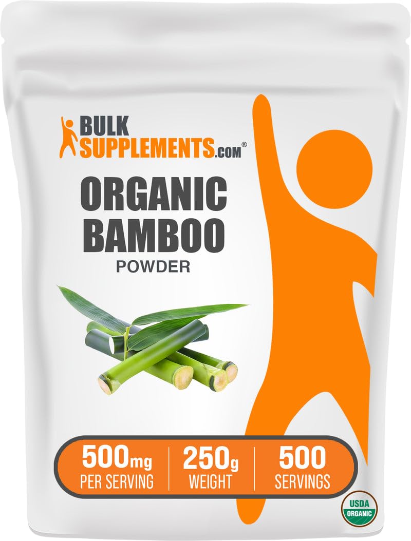 [Australia] - BulkSupplements.com Organic Bamboo Powder - Silica Supplements, Bamboo Supplement - Gluten Free, 500mg per Serving, 250g (8.8 oz) (Pack of 1) 8.8 Ounce (Pack of 1) 