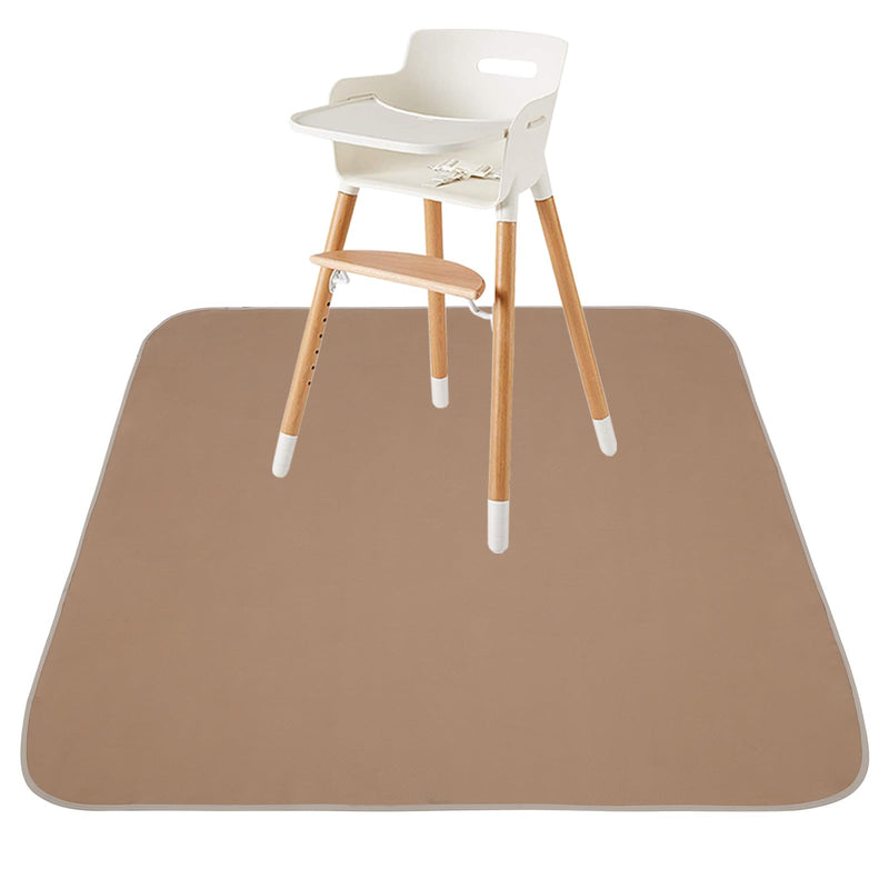 [Australia] - Baby Splat Mat for Under High Chair/Arts/Crafts, Triluby 51" Waterproof Non Slip Food Splash Mat for Eating Mess, Washable Weaning Mat Reusable Spill Floor Protector (Brown) Brown 