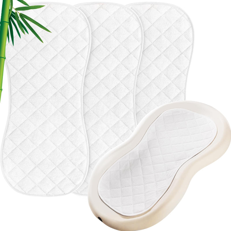[Australia] - Moonsea Quilted Thicker Changing Pad Liner 3 Pack Waterproof, Fit for Changing Pad Liners are Warm On a Baby's Back Non-Slip Design Reusable Pads Machine Washable, White 