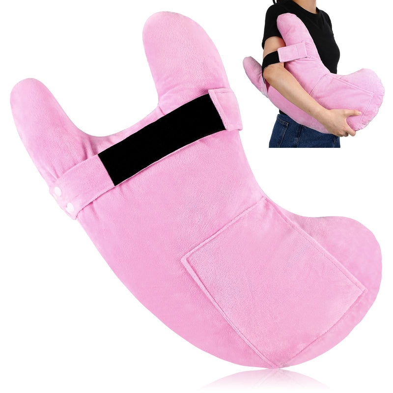 [Australia] - TrelaCo Post Shoulder Surgery Pillow with Pocket, Rotator Cuff Pillow Pain Relief for Sleeping, After Shoulder Surgery Must Haves for Arm Pressure Relief(Pink) Pink 