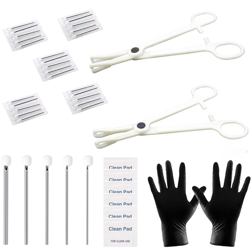 [Australia] - Piercing Kit 35PCS Professional Piercing Kit Includeds 25PCS Mixed 12G 14G 16G 18G 20G Ear Nose Piercing Needles 2PCS Piercing Clamps 6Pcs Clean Tools 2 Gloves for Ear Nose Piercing Kit 