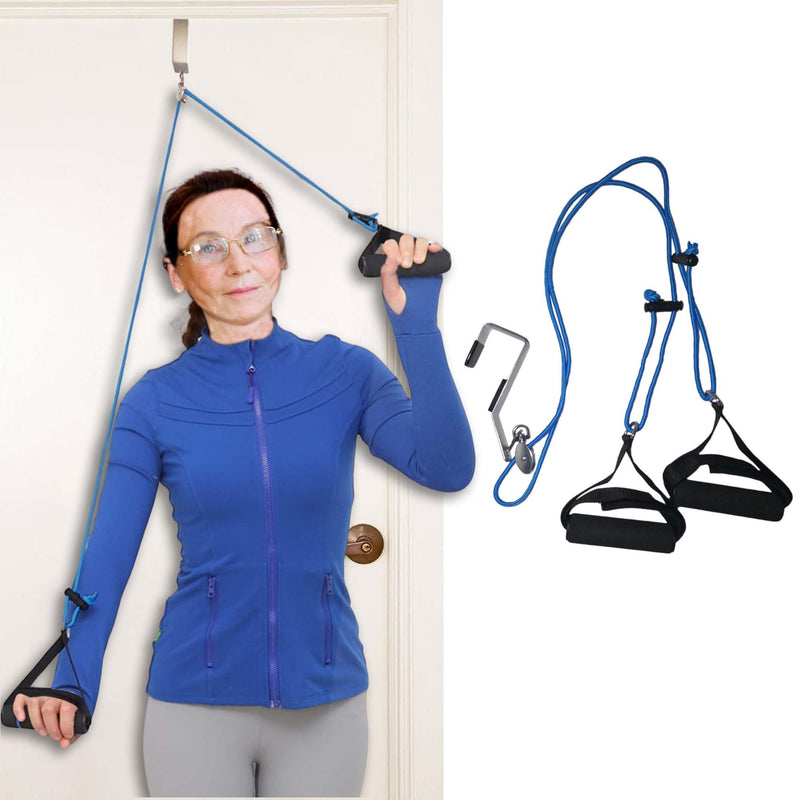 [Australia] - Shoulder Pulley for Physical Therapy - Shoulder Pain Relief | Exercise Equipment for Home Workouts | Pulleys for Shoulder Rehab over Door|Foam Handles w/Velcro | Rotator Cuff, Stroke and Arthritis 