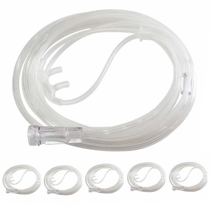 [Australia] - Adult Standard Nasal Cannula, 8.2 ft Cannula Nasal Tubing with Softer Nasal Plug Head for Oxygen, Kink Resistant Nasal Oxygen Cannula for Long-Term Use Patients (5 Pack) 5 