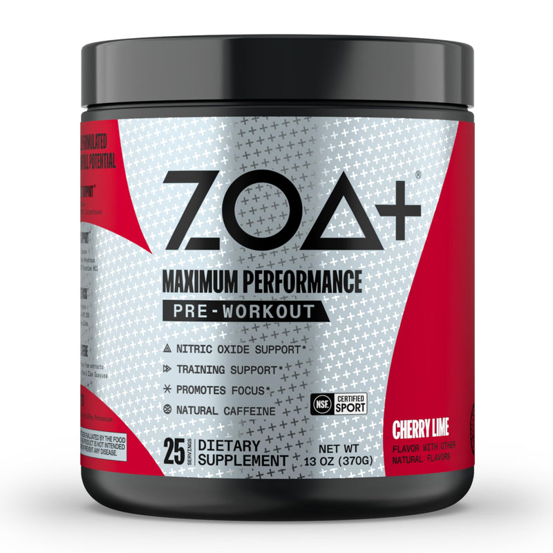 [Australia] - ZOA+ Zero Sugar Pre Workout Powder, Cherry Lime - NSF Certified for Sport with Electrolytes, Creatine, Beta Alanine, Ginkgo Biloba, 200mg Caffeine - 25 Servings 